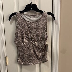NWT Good American Brown Snake Print Tank Top size XS